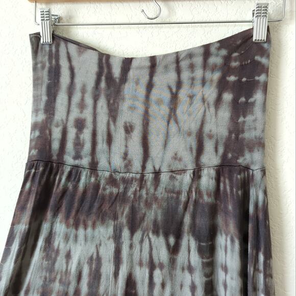 T Party Womens Boho Tie Dye Skirt Medium Modal Soft Festival Gray Blue Midi Maxi - Picture 4 of 7